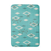 Mid Century Diamonds Starbursts Turquoise Badmat (Voorkant Verticaal)