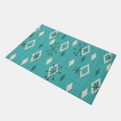 Mid Century Diamonds Starbursts Turquoise Deurmat (Schuin)