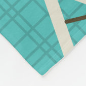 Mid Century Diamonds Starbursts Turquoise Fleece Deken (Hoek)