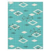 Mid Century Diamonds Starbursts Turquoise Tafelkleed (Voorkant)