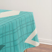 Mid Century Diamonds Starbursts Turquoise Tafelkleed (Voorbeeld)