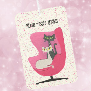 Mid Century Dimensional Look Katten Stoel Roze Sti Luchtverfrisser