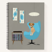 Mid Century Dog with Record Player Notitieboek (Voorkant)