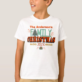 Mid Century Familie Kerstmis T-shirt