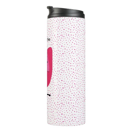 Mid Century Fancy Cats in Pink Chair Polka Dots Thermosbeker (Geroteerd rechts)