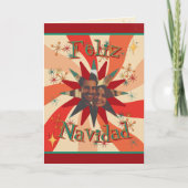  Mid Century Feliz Navidad  Photo and Message Kaart (Voorkant)