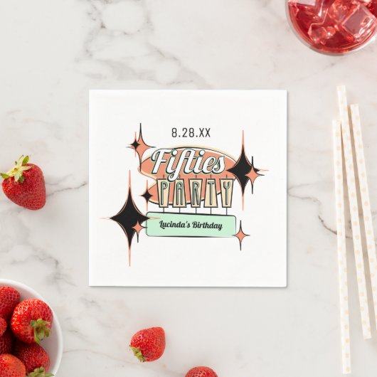 Mid-Century Fifties Party Papieren servetten (Insitu)