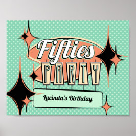 Mid-Century Fifties Party Poster