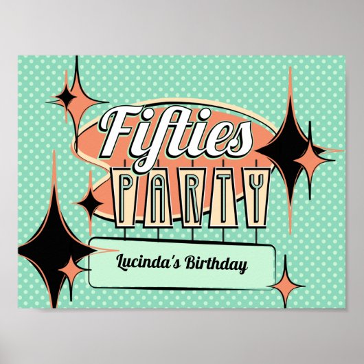 Mid-Century Fifties Party Poster (Voorkant)