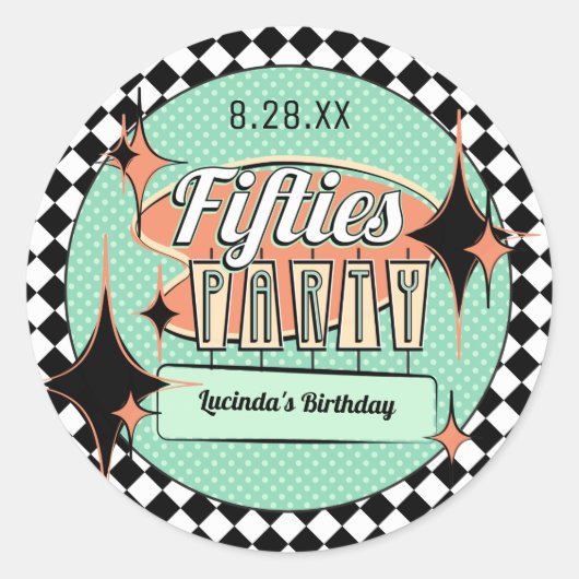 Mid-Century Fifties Party Stickers (Voorkant)