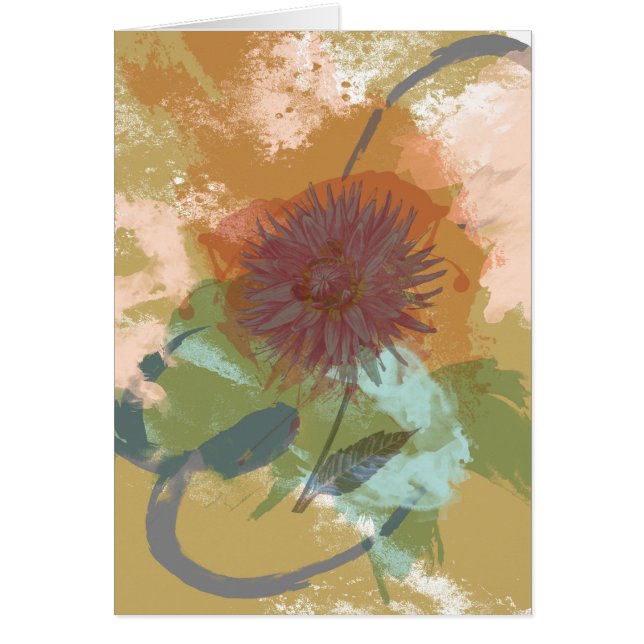 Mid Century Floral Abstract Blush Mint Green Gold (Voorkant)