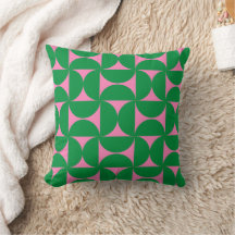 Mid Century Forest Groen & Roze Geometrisch Abstra