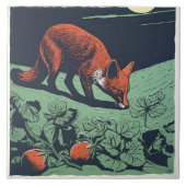 Mid-Century Foxy Strawberry Hunt: betoveren Tegeltje (Voorkant)