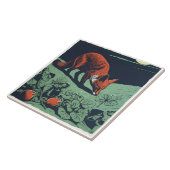 Mid-Century Foxy Strawberry Hunt: betoveren Tegeltje (Zijkant)