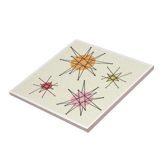 Mid Century Franciscan Starburst 7  Tegeltje (Zijkant)