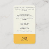 Mid Century fun Modern House Plant Geel en Navy Visitekaartje (Achterkant)