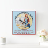Mid Century  Fun Wife moet een kook voor de man zi Vierkante Klok (Huis)