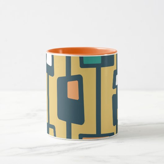 Mid Century Funky Blocks Geel Mok (Midden)
