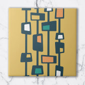 Mid Century Funky Blocks Geel Tegeltje