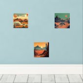 Mid-Century Futurismus Muurkunst Sets (Houten vloer)