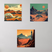 Mid-Century Futurismus Muurkunst Sets (Voorkant)