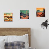 Mid-Century Futurismus Muurkunst Sets (Slaapkamer)