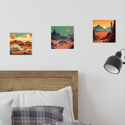 Mid-Century Futurismus Muurkunst Sets (Slaapkamer)