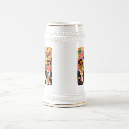 Mid Century Futuristische Mardi Gras Cocktail Part Bierpul (Center)