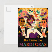 Mid Century Futuristische Mardi Gras Cocktail Part Briefkaart (Voorkant / Achterkant)