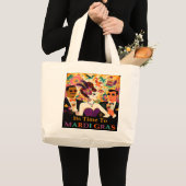 Mid Century Futuristische Mardi Gras Cocktail Part Grote Tote Bag (Voorkant (product))