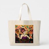 Mid Century Futuristische Mardi Gras Cocktail Part Grote Tote Bag (Achterkant)