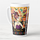 Mid Century Futuristische Mardi Gras Cocktail Part Latte Mok (Linkerhoek)