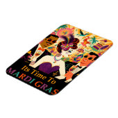 Mid Century Futuristische Mardi Gras Cocktail Part Magneet (Linkerzijde)