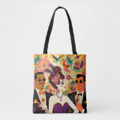 Mid Century Futuristische Mardi Gras Cocktail Part Tote Bag (Voorkant)