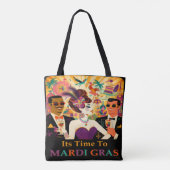 Mid Century Futuristische Mardi Gras Cocktail Part Tote Bag (Achterkant)