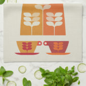 Mid Century Geïnspireerd, Oranje koffiepot, theedo Theedoek (Gevouwen)