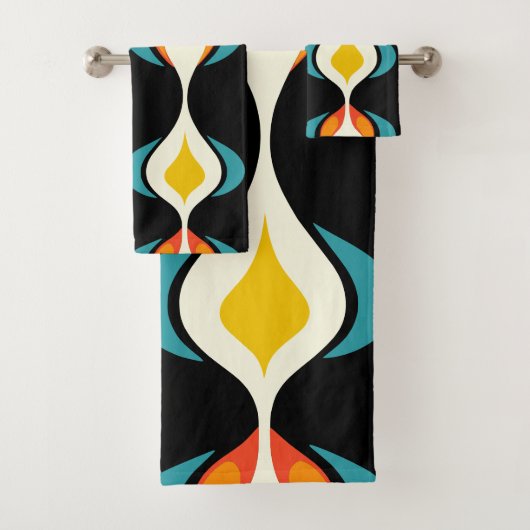 Mid-Century Geïnspireerde totem Bad Handdoek (Insitu)