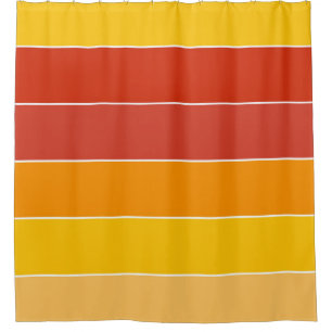 Mid Century Gele en Oranje strepen Douchegordijn