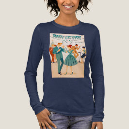 Mid Century Gelukkig Nieuwjaar De Martini Dans Tri-Blend Shirt