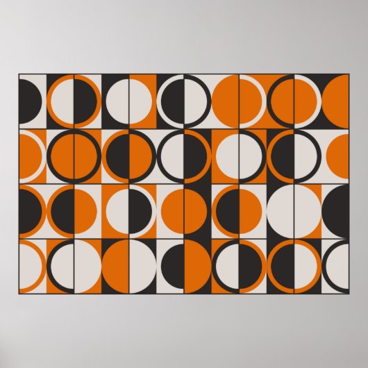 Mid-century geometric abstract pattern with single poster (Voorkant)