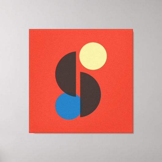 Mid Century Geometric Art Canvas Afdruk (Voorkant)