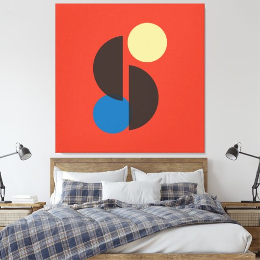 Mid Century Geometric Art Canvas Afdruk (Insitu (Slaapkamer))