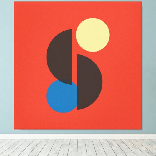 Mid Century Geometric Art Canvas Afdruk (Insitu (Houten vloer))