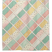 Mid-Century Geometric Design with Dots & Lines 4 Douchegordijn (Voorkant)