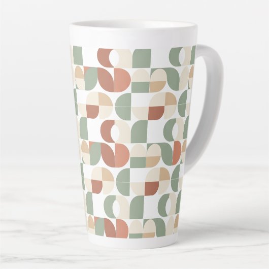 Mid Century Geometric  Latte Mok (Rechterhoek)