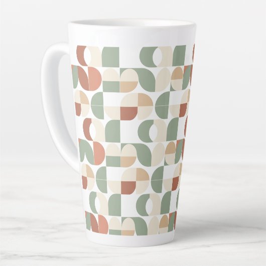 Mid Century Geometric Latte Mok (Linkerhoek)