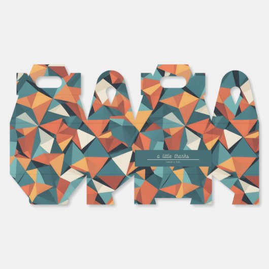 Mid-Century Geometric Teal & Orange | Custom Bedankdoosjes (Ongevouwen)