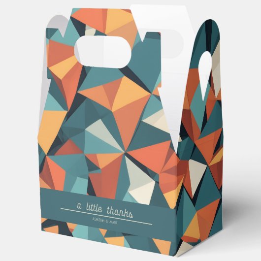 Mid-Century Geometric Teal & Orange | Custom Bedankdoosjes (Open)
