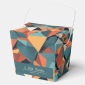 Mid-Century Geometric Teal & Orange | Custom Bedankdoosjes (Voorkant)