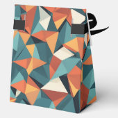 Mid-Century Geometric Teal & Orange | Custom Bedankdoosjes (Achterkant)